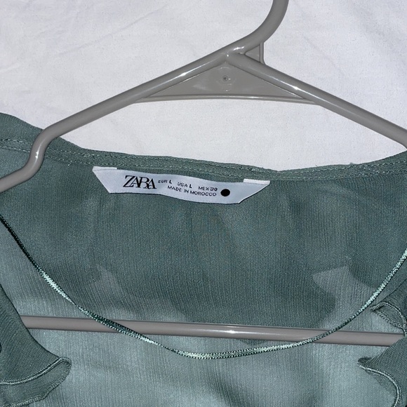 Zara semi-sheer blouse with truffles - turquoise - Picture 4 of 6